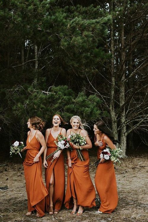 fall color bridesmaid dresses